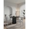 Manhattan Comfort 5-Piece Hathaway 47.24 Round Dining Set in Black with 4 Palmer Dining Armchairs in Silver Lining 4-DT03DC088AR-BKSL - alternate 1